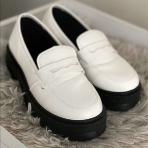 White Platform Loafers *worn once*